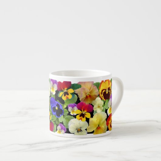 Pansy Patchwork Mug de café à deux tons (Devant droit)