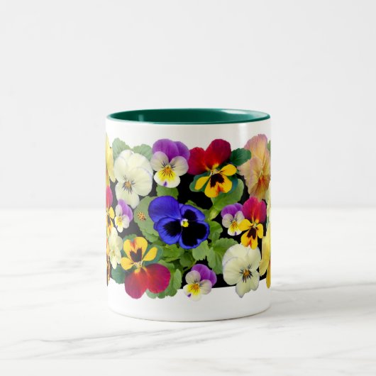 Pansy Patchwork Two-Tone Coffee Mok (Center)