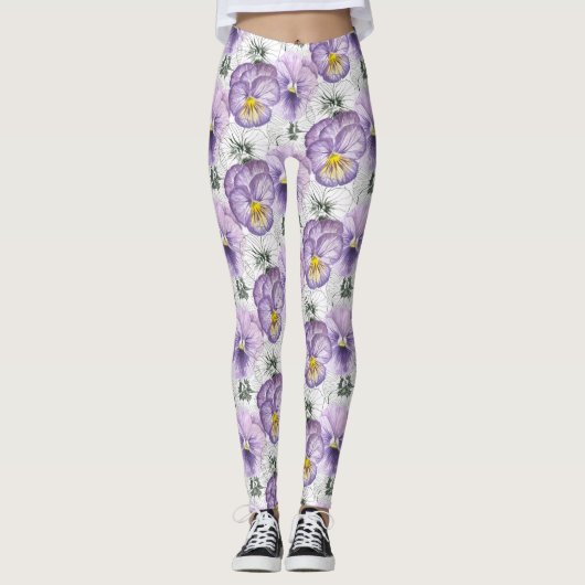 Pansy patroon leggings (Voorkant)