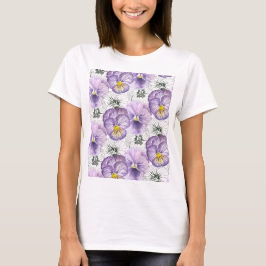 Pansy patroon t-shirt (Voorkant)