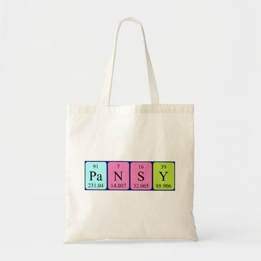 Pansy Periodieke Naam canvas tas (Voorkant)