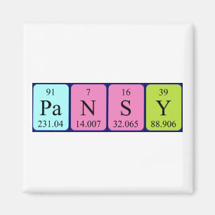 Pansy Periodieke Naam magnet Magneet
