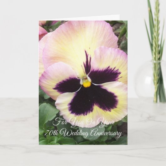 Pansy Personalized 70th Wedding Jubileum Kaart (Voorkant)