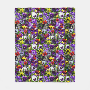 Pansy Photo Collage Fleece Deken