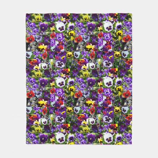 Pansy Photo Collage Fleece Deken (Voorkant)