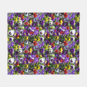 Pansy Photo Collage Fleece Deken (Voorkant (Horizontaal))