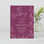 Pansy Purple floral wedding Invitation (Debout devant)