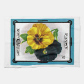 Pansy Seed Packet Label Theedoek (Horizontaal)