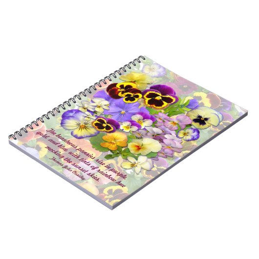 Pansy Spray # 2 ~ Note Book with Quote Notitieboek (Linkerzijde)