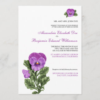 Pansy Spring Floral Foral Faire-part de mariage