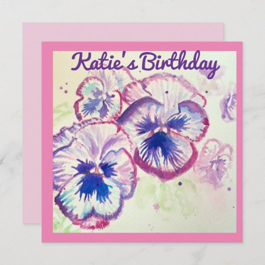 Pansy Viooltjes Paarse Bloem Bloemrijk Roze (Voorkant / Achterkant)