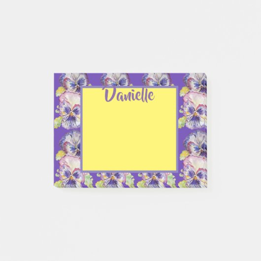 Pansy Waterverf Art Vrouwen Naam Post it Notes (Voorkant)