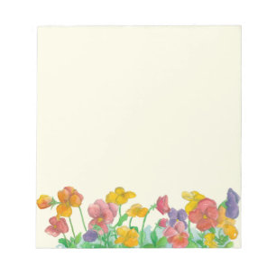 Pansy Waterverf Flowers Rainbow-kleuren Notitieblok