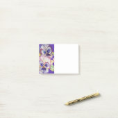 Pansy Waterverf Patroon Paars Post Post-it® Notes (Op bureau)