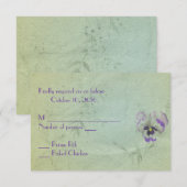 Pansy Wedding RSVP Kaartje (Voorkant / Achterkant)