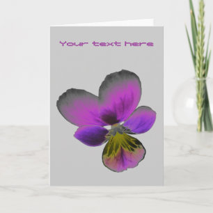 Pansy Wild Dark Paarse Custom Wenskaart Kaart