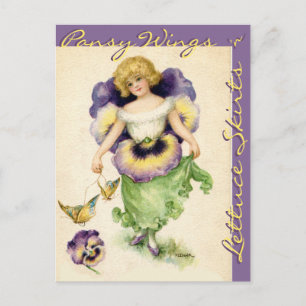 "PANSY WINGS "N LETTUCE SKIRT" GARDEN FAERIE BRIEFKAART