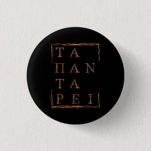 "Panta Rhei" alles stroomt naar Heraclitus Quote Ronde Button 3,2 Cm