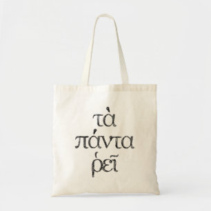 "Panta Rhei" alles vloeit voort uit Heraclitus Quo Tote Bag