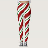 Pantalon de Noël Pepperment Candy Stripe Leggings  (Devant)