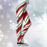 Pantalon de Noël Pepperment Candy Stripe Leggings<br><div class="desc">Une bande de bonbons durs de Noël en rouge et vert. Dans My Design Studio,  je conçois souvent des légumineuses en utilisant le modèle de mots. J'espère que vous apprécierez votre achat. J'apprécie votre entreprise. Jan</div>