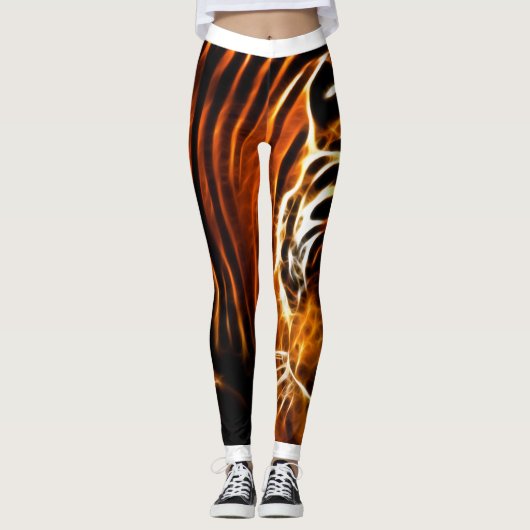 Pantalon d'impression en bande de tigre Leggings & (Devant)
