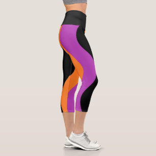 Pantalons de yoga rayés Pantalons violets Legging