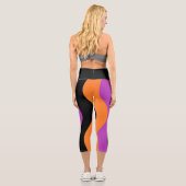 Pantalons de yoga rayés Pantalons violets Leggings (Verso)