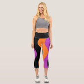 Pantalons de yoga rayés Pantalons violets Leggings (Recto)