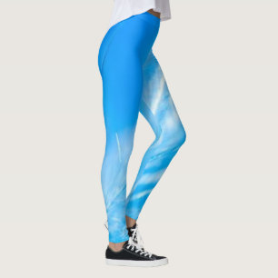 Pantalons YOGA Ciel Bleu - Clouds Blancs Leggings