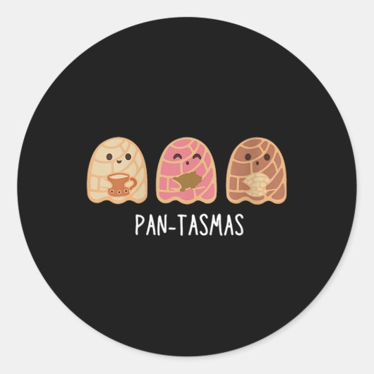 Pantasmas Ghost Funny Spooky Conchas Mexicaanse Gh Ronde Sticker (Voorkant)