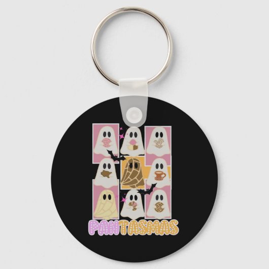 Pantasmas Pan Dulce Ghost Spaans Mexicaans Hallowe Sleutelhanger (Voorkant)