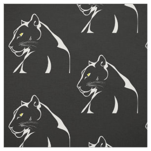 Panter Big Angry Cat Yellow Eyes Stof