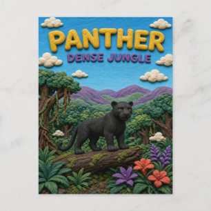 Panter, Dichte Jungle Klei Kunst Briefkaart