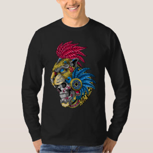 Panter Schedel Huichol Calavera Mexicaans Azteekse T-shirt