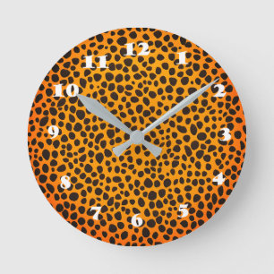 Panter Spots Dierlijke Huidpatroon Ronde Klok