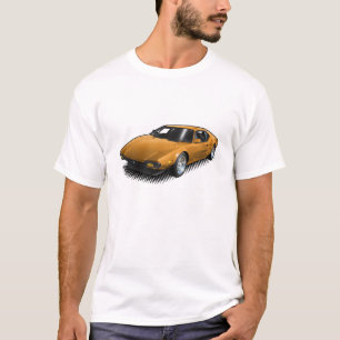 Pantera orange sur le T-shirt blanc