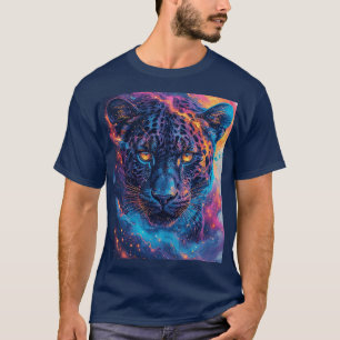 Panterportret met abstracte vurige elementen t-shirt