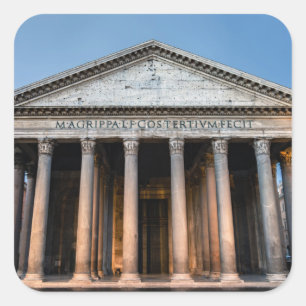 Pantheon holy tempel bij zonsopgang - Rome, Italië Vierkante Sticker