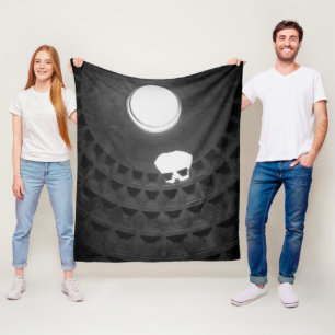 Pantheon Light Skull Rome Italië Zwart-wit Fleece Deken