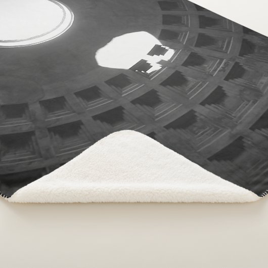 Pantheon Light Skull Rome Italië Zwart-wit Sherpa Deken (3/4)