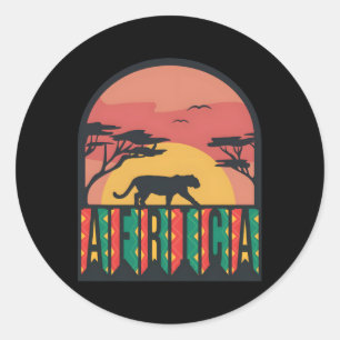 Panther Afrika Safari Serengeti Avontuur Grote Vij Ronde Sticker