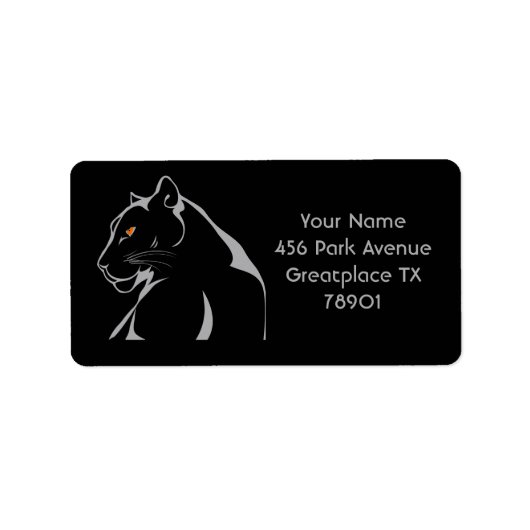  Panther Big Strong Angry Cat Oranje Eyes Etiket (Voorkant)