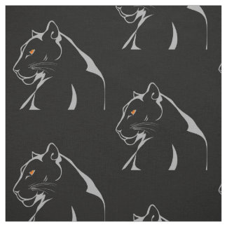 Panther Big Strong Angry Cat Oranje Eyes Stof