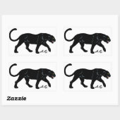 panther black rechthoekige sticker (Vel)