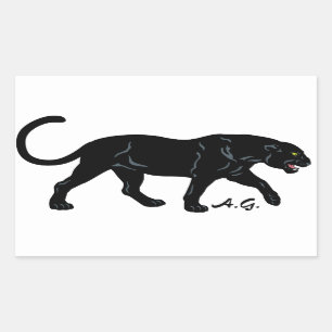 panther black rechthoekige sticker