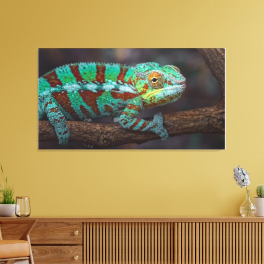 Panther Chameleon Canvas Print (Insitu (Woonkamer))