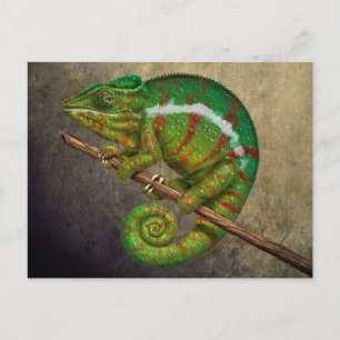 Panther Chameleon Digital Painting Briefkaart