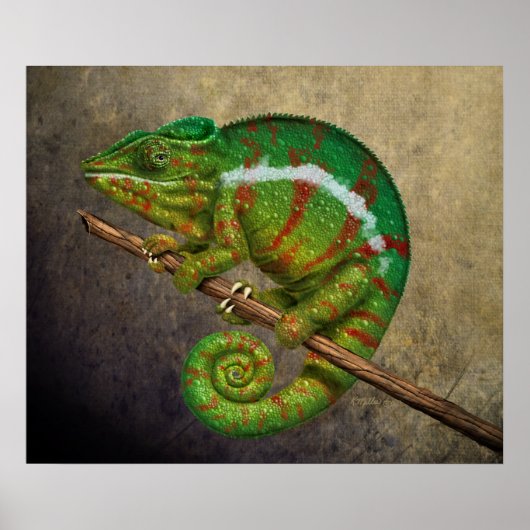 Panther Chameleon Digital Painting Poster (Voorkant)