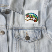 Panther Chameleon Pin Vierkante Button 5,1 Cm (In situ)